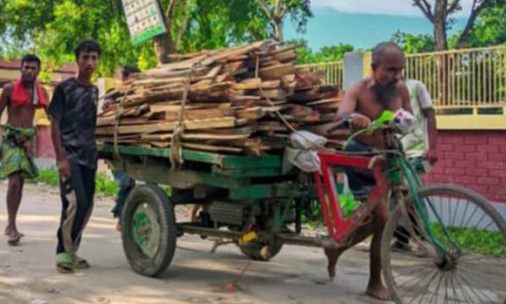 শেরপুরে কাঠবোঝাই ভ্যান উল্টে দাদা-নাতির প্রাণহানি