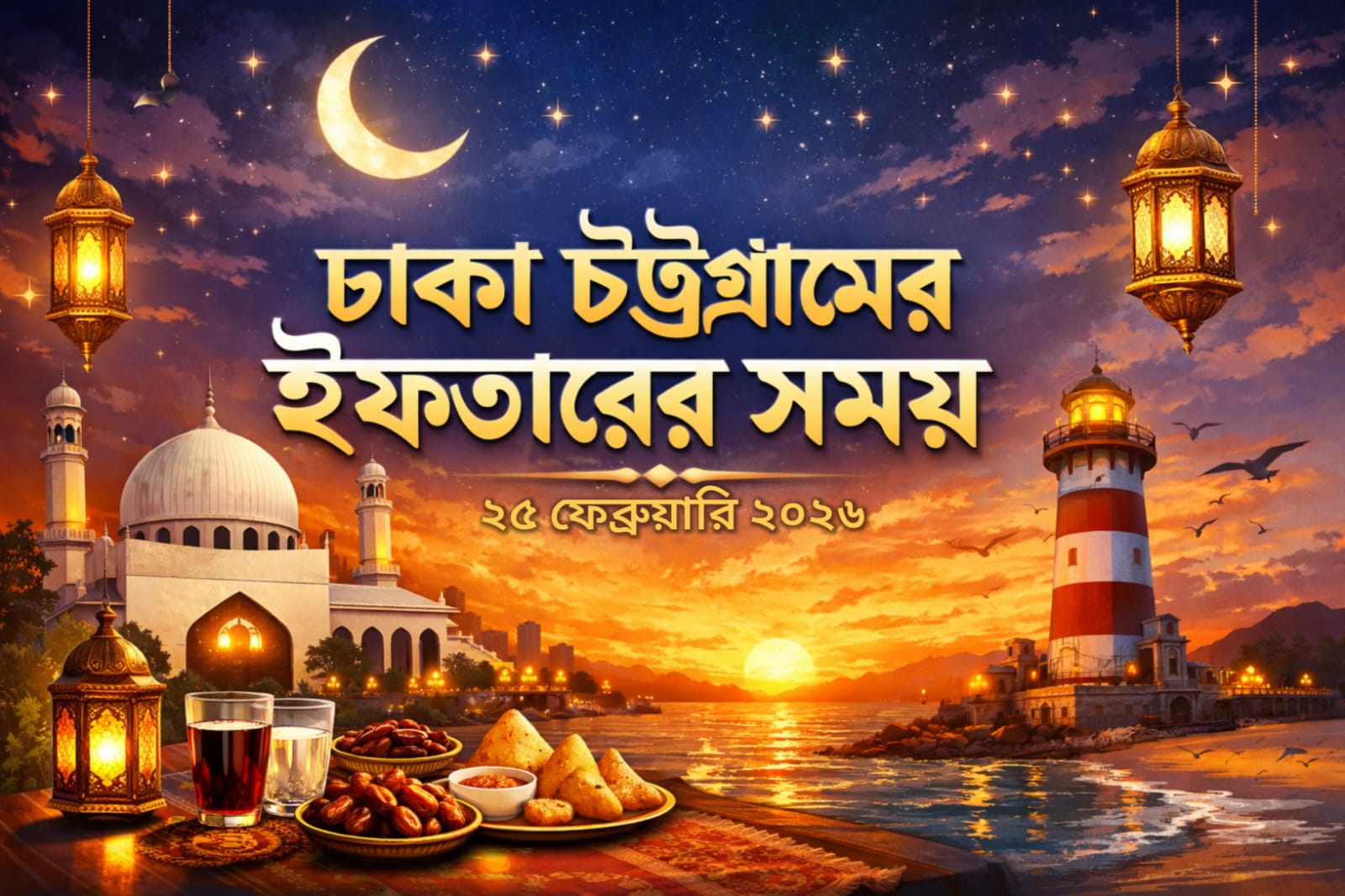 ঢাকা ও চট্টগ্রামের আজকের ইফতারের সময়