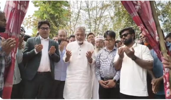 টুঙ্গিপাড়ায় বিশুদ্ধ পানির নিশ্চয়তায় উচ্চ জলাধারের ভিত্তিপ্রস্তর স্থাপন