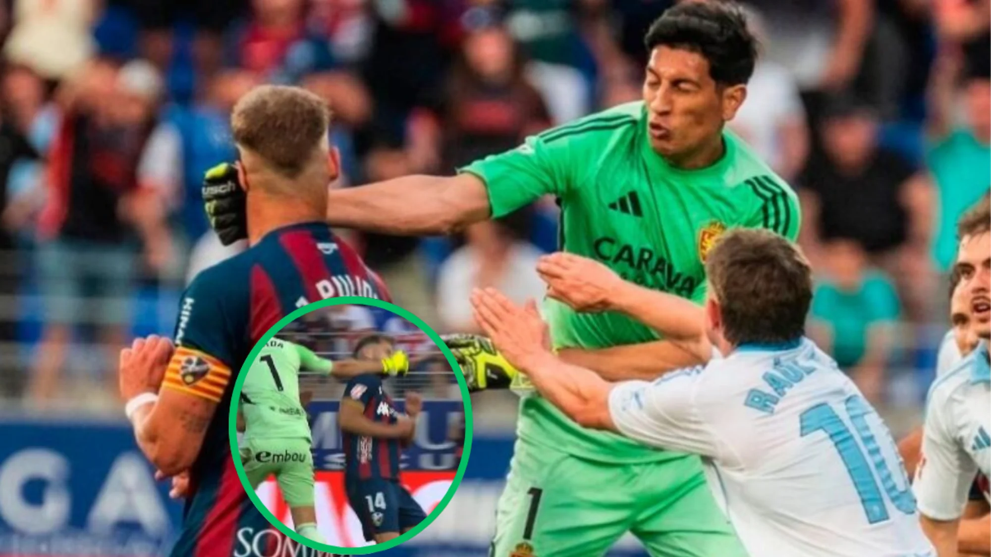 লাল কার্ড দেখে মেজাজ হারিয়ে প্রতিপক্ষকে ঘুষি, বিপাকে স্প্যানিশ গোলরক্ষক